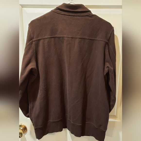 Lands End Sweatshirt Woman Large Brown Zip Up Outdoor Preppy Comfort Casual - Picture 2 of 10
